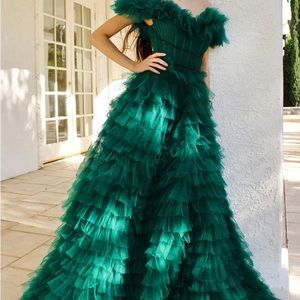 Andrea and Leo Green Tulle Gown
